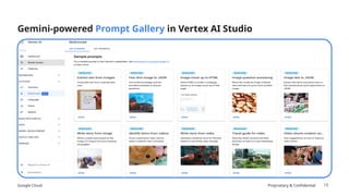 Google Cloud Proprietary & Confidential 13
Gemini-powered Prompt Gallery in Vertex AI Studio
 