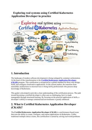 Exploring real systems using Certified Kubernetes Application Developer ...