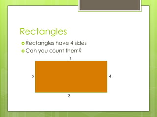 RectanglesRectangles have 4 sidesCan you count them?1423
