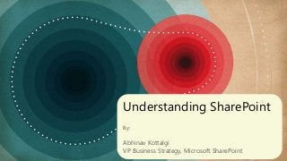 Understanding SharePoint
By:
Abhinav Kottalgi
VP Business Strategy, Microsoft SharePoint
 