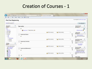 Creation of Courses - 1
 