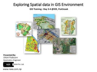 Exploring Spatial data in GIS Environment 
GIS Training : Day 3-4 @IOE, Pulchowk 
 
