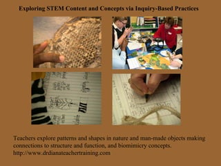 Exploring STEM Content and Concepts via Inquiry-Based Practices Teachers explore patterns and shapes in nature and man-mad...