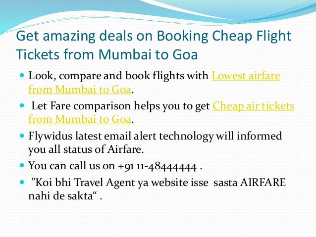 Flights from Mumbai to Goa