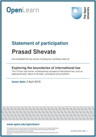 Exploring the boundaries of international law 1