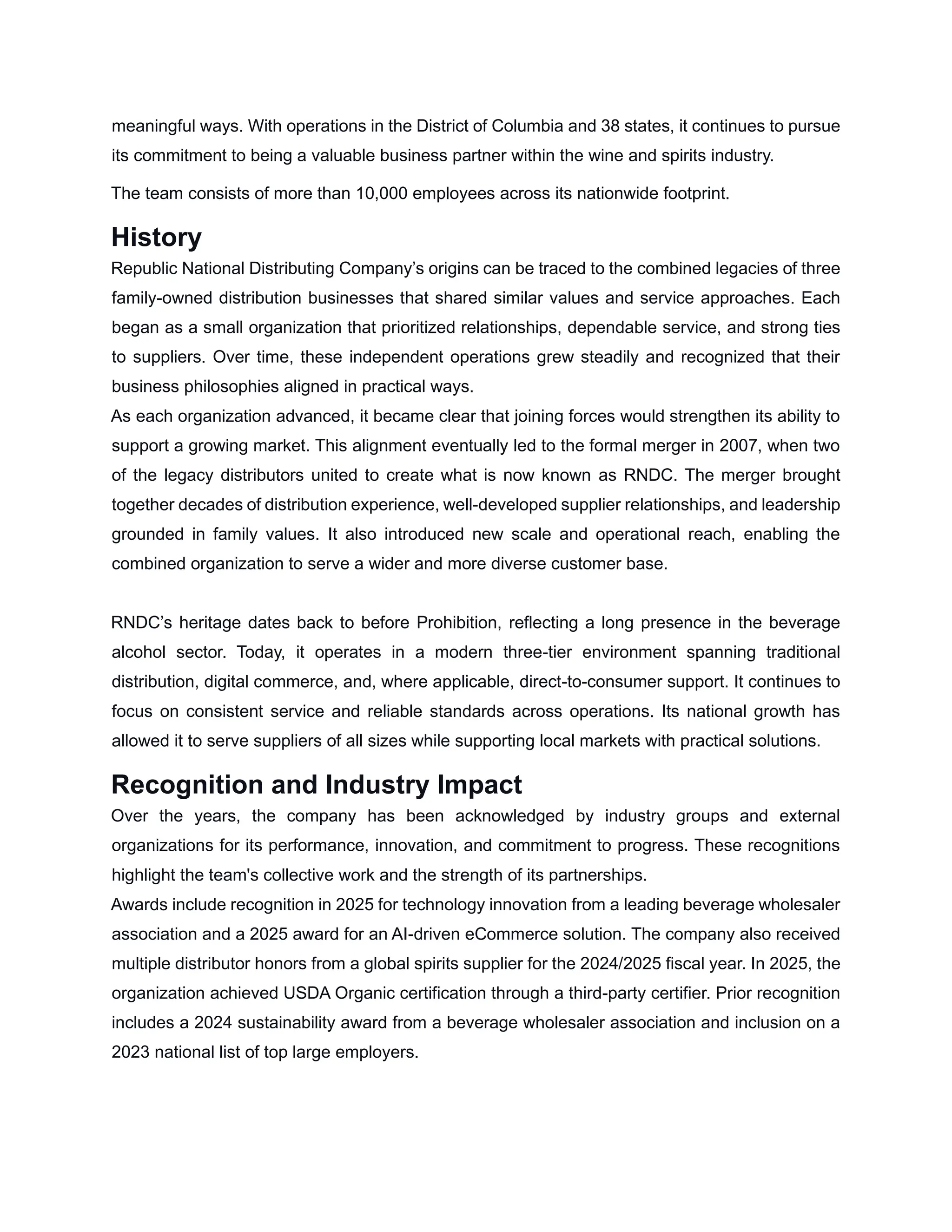 Exploring the Evolution of Republic National Distributing Company | PDF
