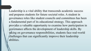 Exploring Student Participation in School Governance and Leadership ...