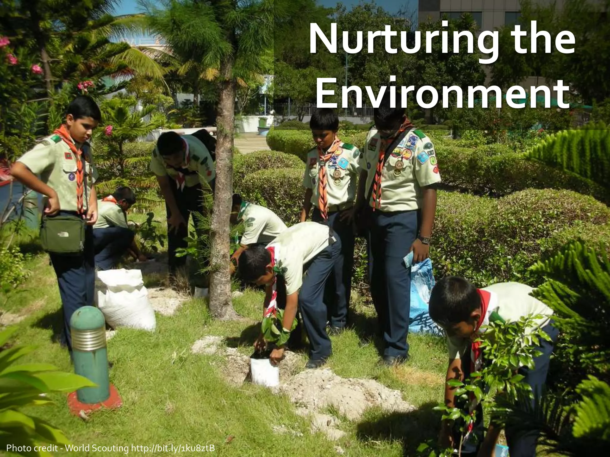 Nurturing the
Environment
Photo credit -World Scouting http://bit.ly/1ku8ztB
 