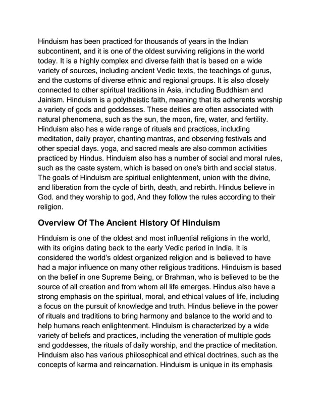 Exploring The Origins Of Hinduism Pptx