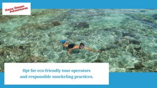Opt for eco-friendly tour operators
and responsible snorkeling practices.
 