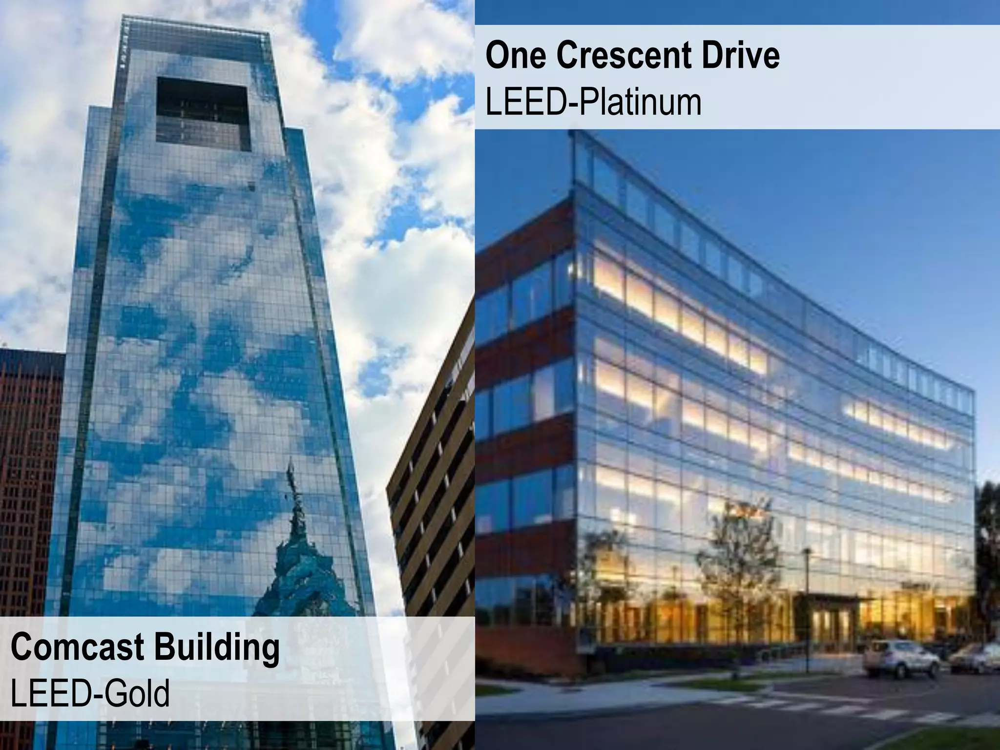 One Crescent Drive
                   LEED-Platinum




Comcast Building
LEED-Gold
 