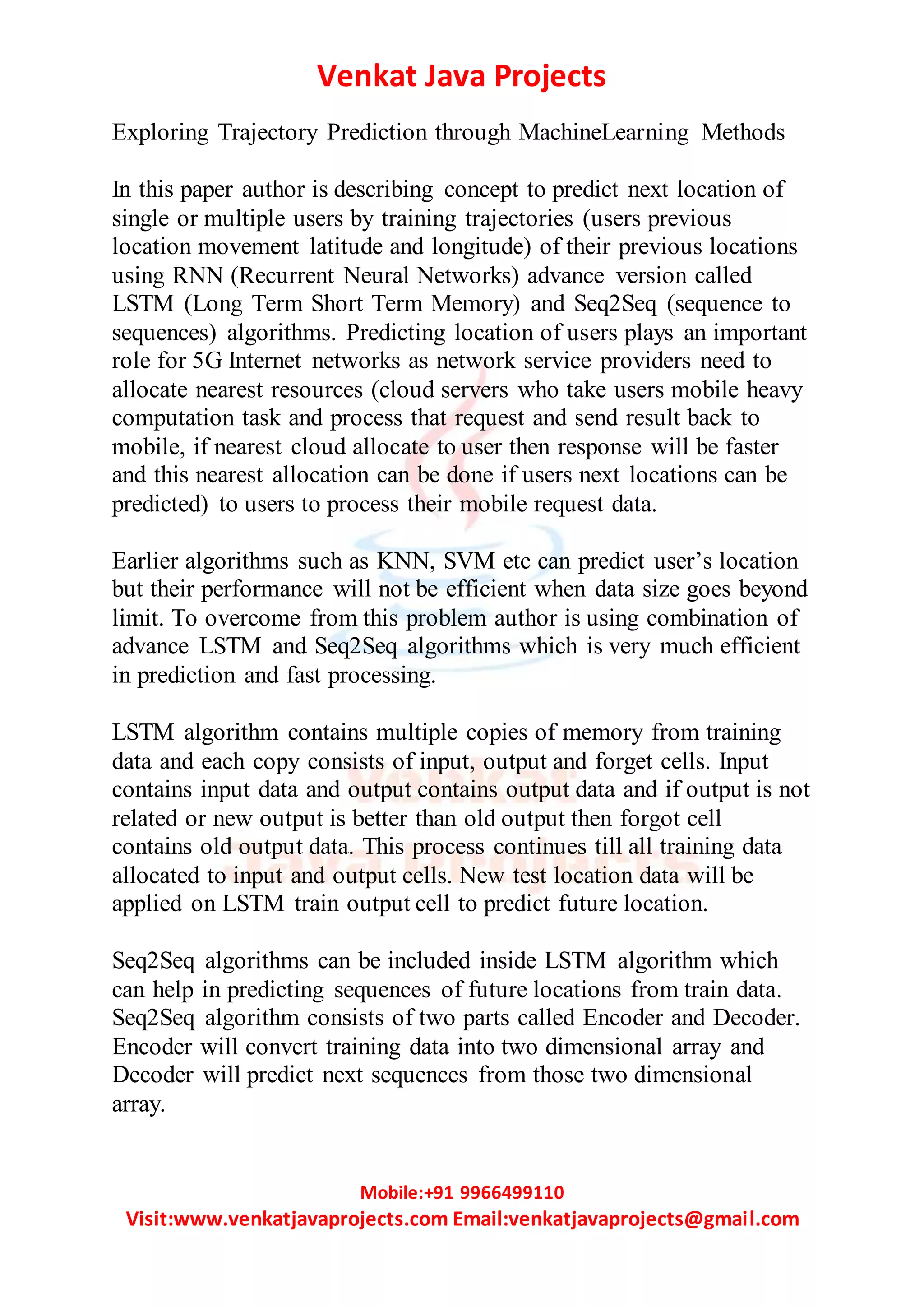 Exploring trajectory prediction through machine learning methods | DOCX