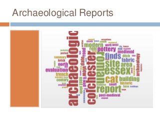 Archaeological Reports

 
