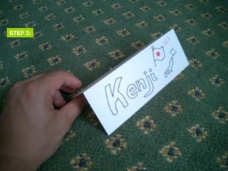 Ice Breaker
     STEP 1:

      • Self-introduction Mind Map
      • Central Image
          – Your name and your Icon
      • BOI’s may be,
        but not have to be;
          – Why ? (you come here)
          – What ? (do you do)
          – Favorites
      • Leave the other side of the card blank !

22                                    Seeing is understanding.
 