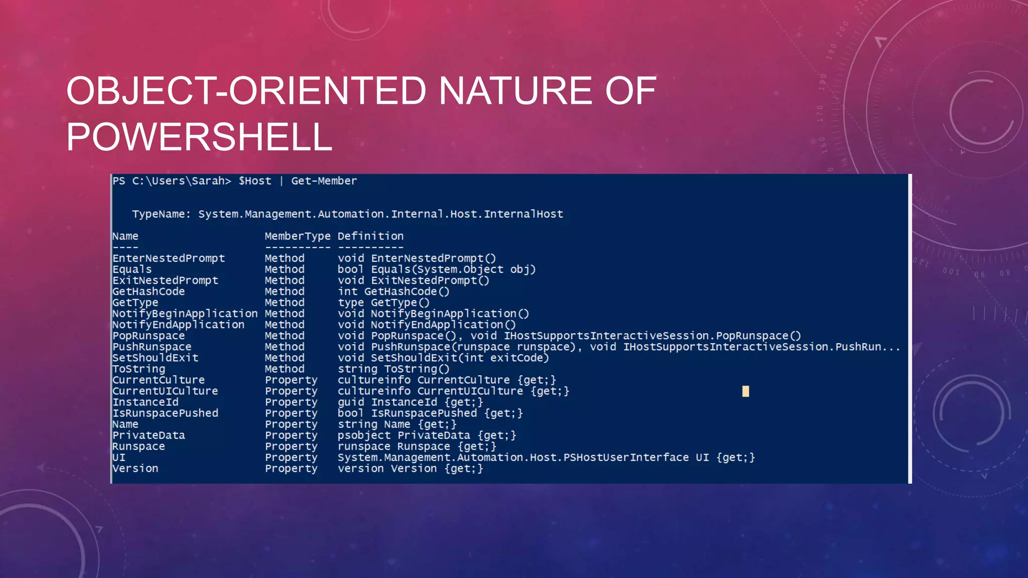 OBJECT-ORIENTED NATURE OF POWERSHELL 