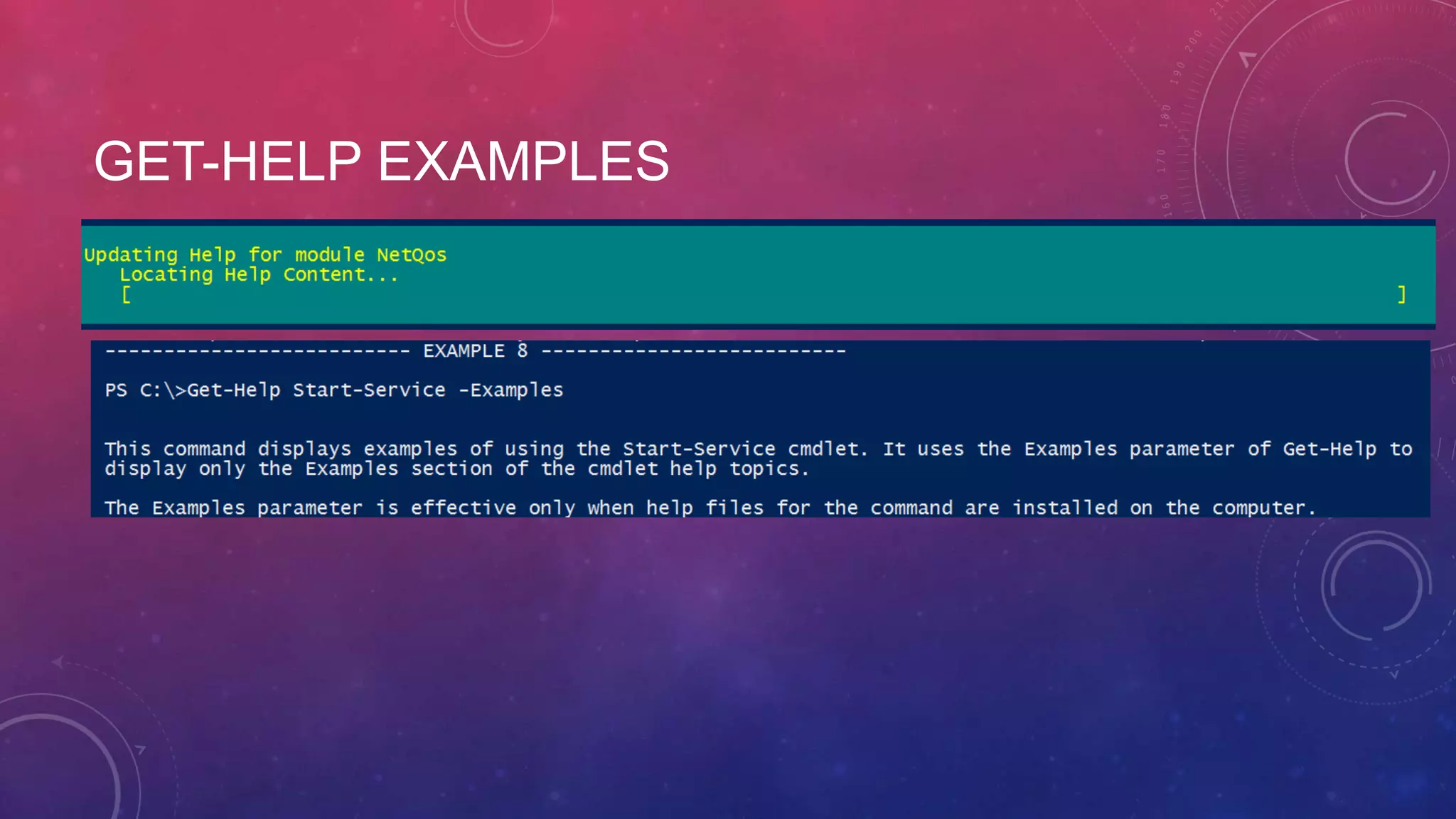 GET-HELP EXAMPLES 