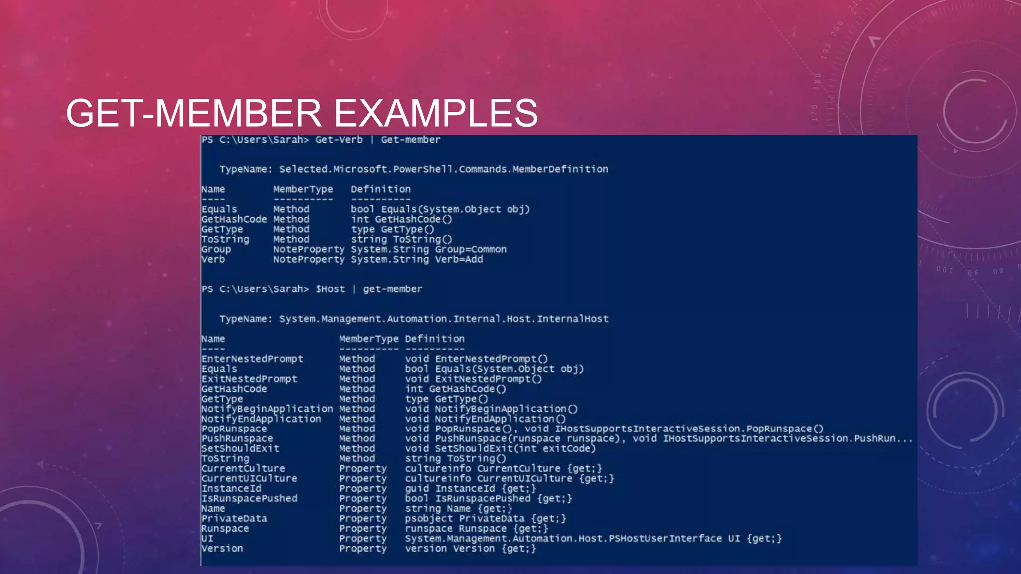 GET-MEMBER EXAMPLES 