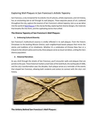 Exploring Wall Plaques in San Francisco's Artistic Tapestry | PDF