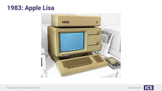 Integrated Computer Solutions Inc. www.ics.com
1983: Apple Lisa
 