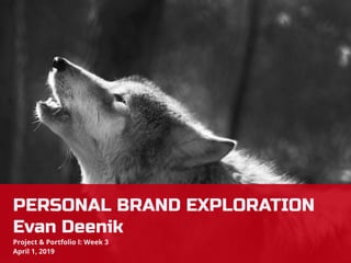 PERSONAL BRAND EXPLORATION
Evan Deenik
Project & Portfolio I: Week 3
April 1, 2019
 