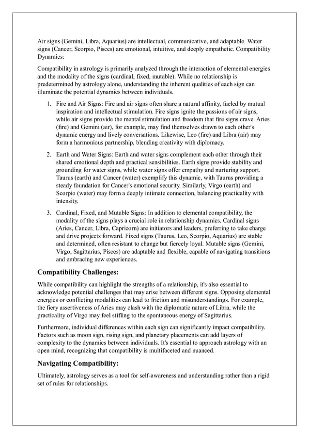 Exploring Zodiac Sign Compatibility..... PDF