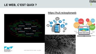 LE WEB, C’EST QUOI ?
https://huit.re/explorweb
03/04/2018EXPLORATION DU WEB - ELU525
5
 