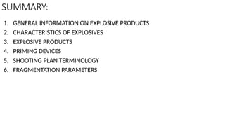 Explosifs et exploitation minière.pptx EXPLOSIVE AND MINING | PPTX