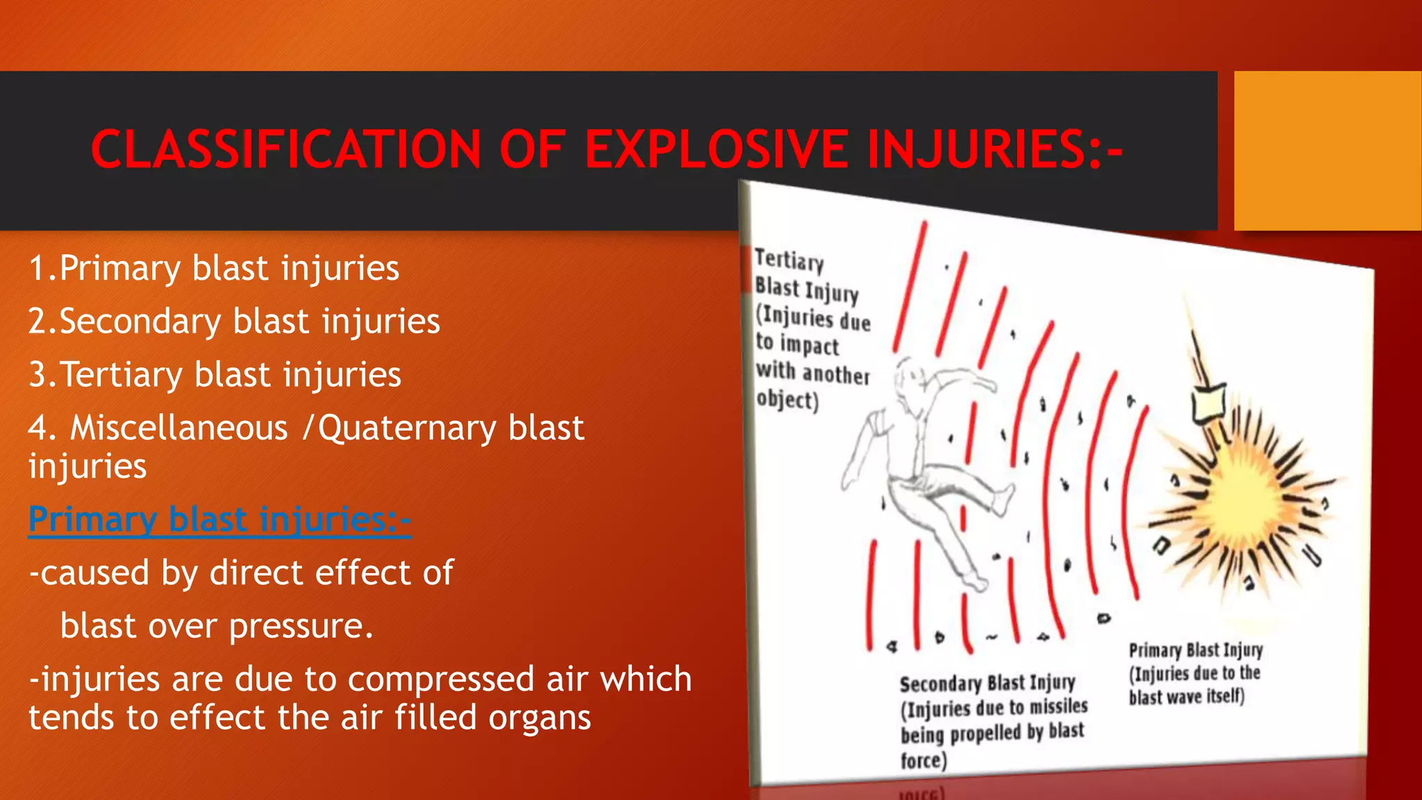 Explosive injuries ppt by himasri reddy | PPTX