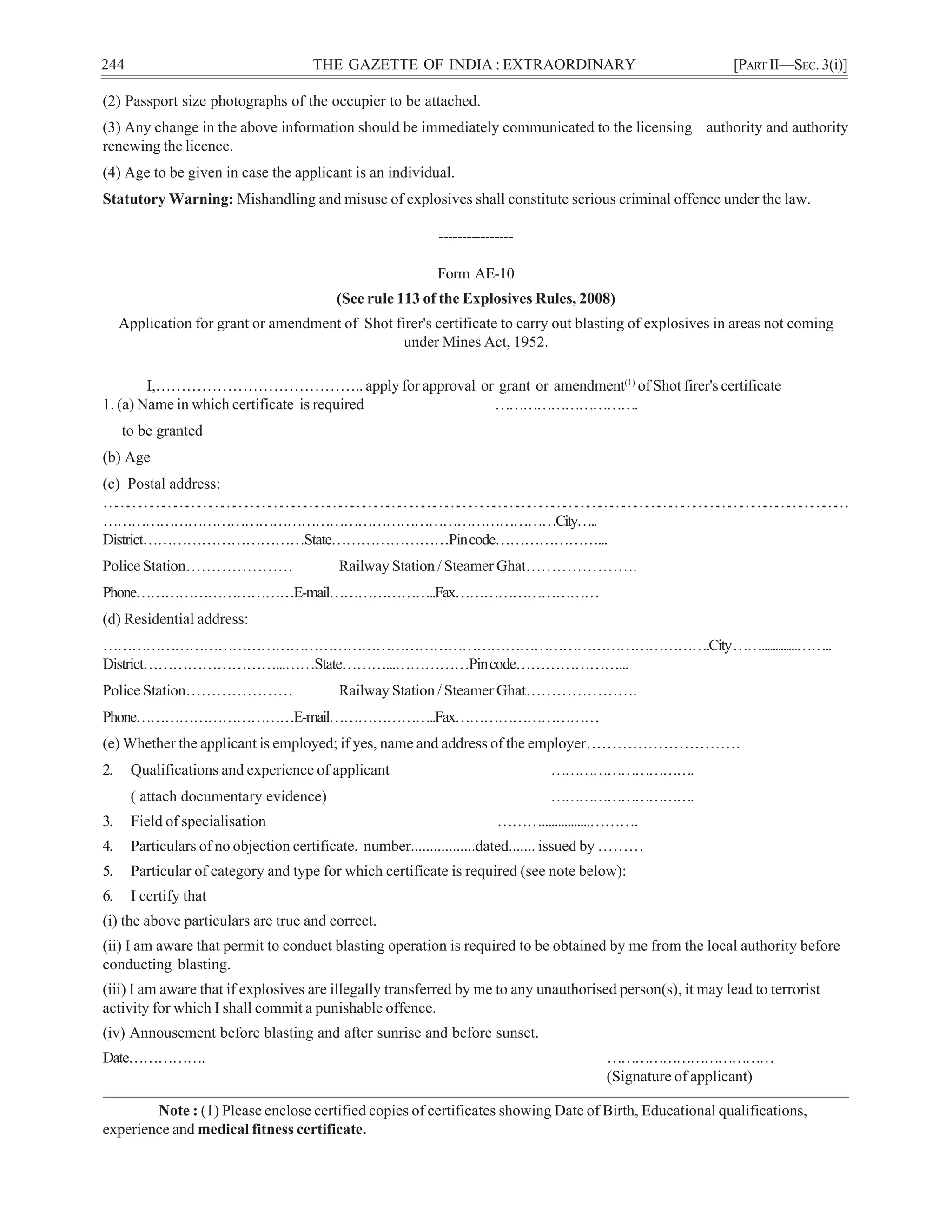 Explosives rules 2008 | PDF