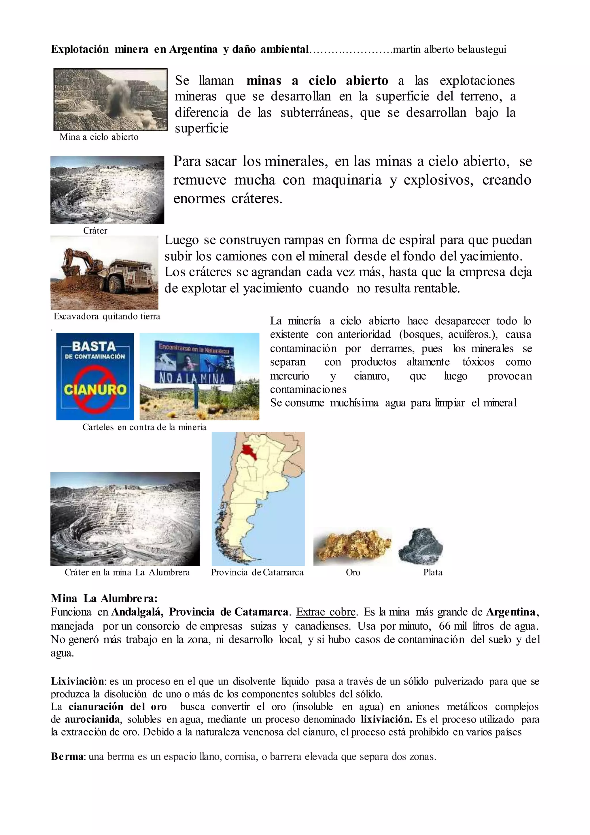 Explotación minera en Argentina y daño ambiental | DOCX
