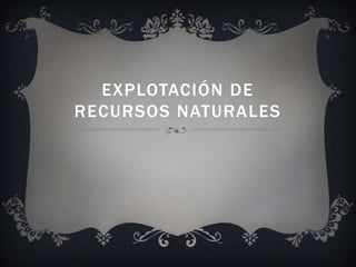 EXPLOTACIÓN DE
RECURSOS NATURALES

 