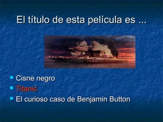 Explotación Didáctica de Nueve Reinas | PPT