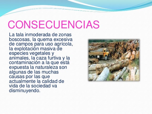 Resultado de imagen para causas y consecuencias de los recursos naturales