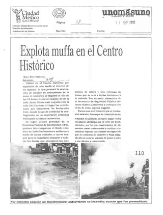 Explota muffa registro en centro histórico Unomasuno