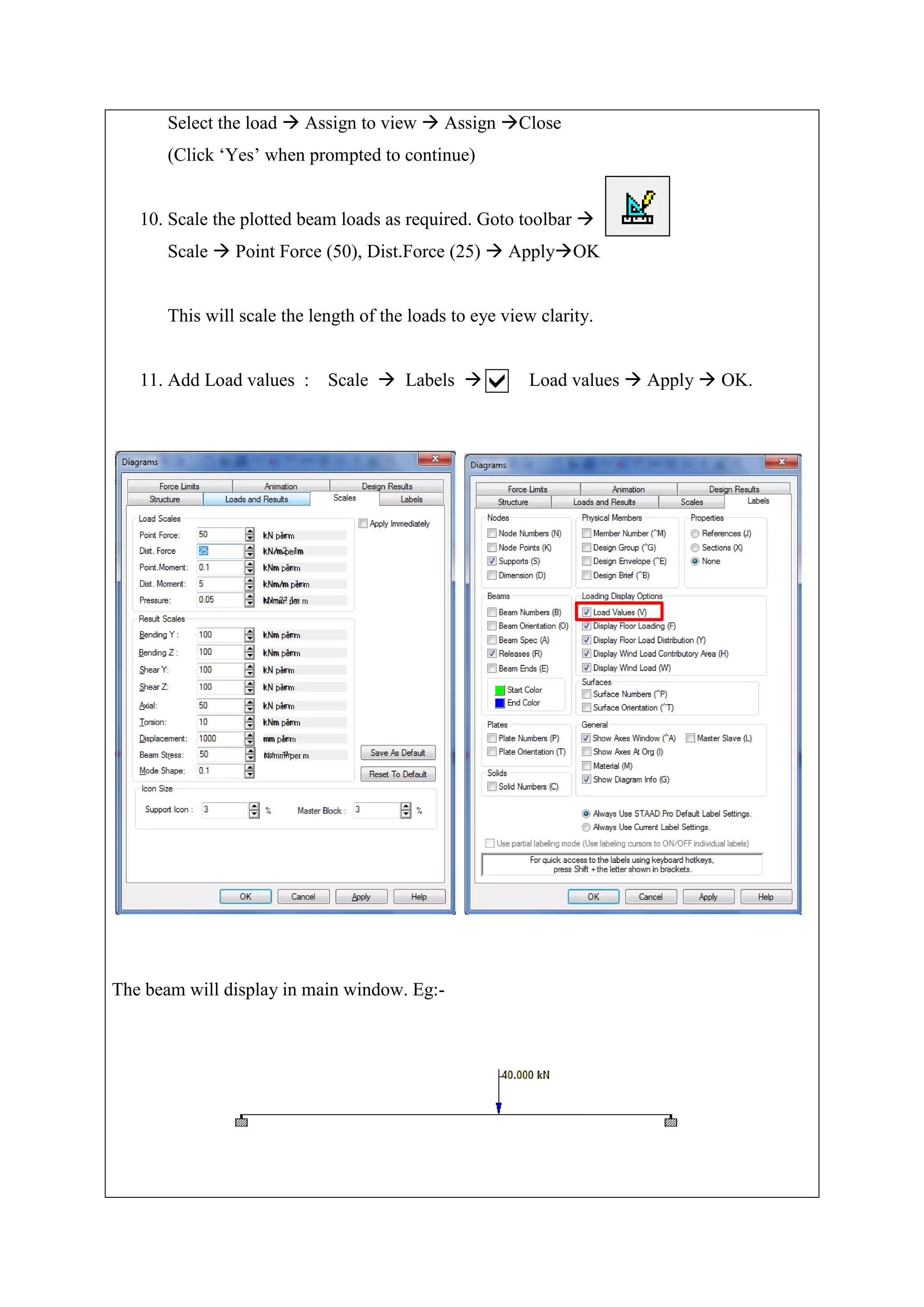 Analysis of simple beam using STAAD Pro (Exp No 1) | PDF