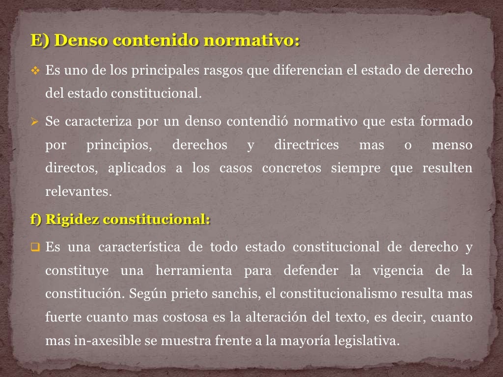 El estado constitucional de derecho