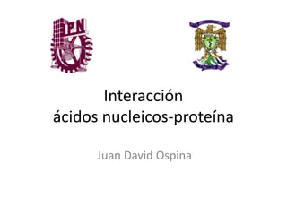 Interacción
ácidos nucleicos-proteína
Juan David Ospina
 