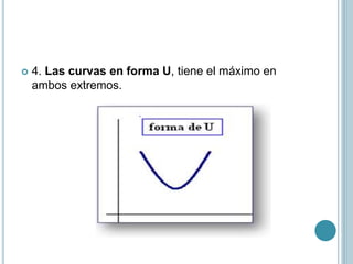  4. Las curvas en forma U, tiene el máximo en
ambos extremos.
 