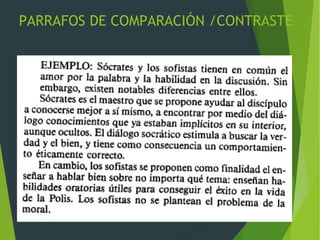 PARRAFOS DE COMPARACIÓN /CONTRASTE
 