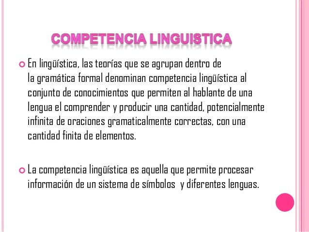 Competencia lingüística!