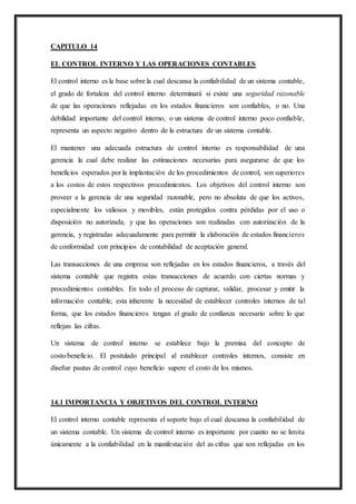 CONTROL INTERNO Y LAS OPERACIONES CONTABLES.- GRUPO 6 | DOCX