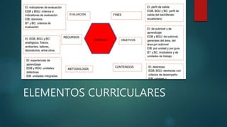 ELEMENTOS CURRICULARES
 