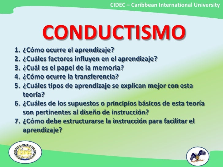 Teorías del aprendizaje Conductismo