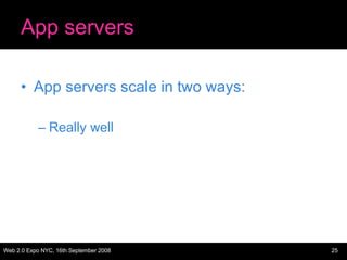 App servers App servers scale in two ways: Really well 