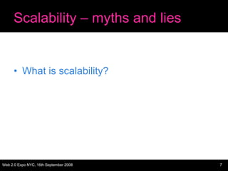 Scalability – myths and lies What is scalability? 