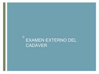 +

EXAMEN EXTERNO DEL
CADÁVER

 