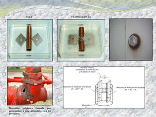 INICIO                  TIEMPO DESPUES




Corrosión galvánica causada por
proximidad a una atmósfera rica en
peróxidos.
 