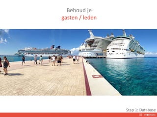 Behoud je
gasten / leden
Stap 1: Database
 
