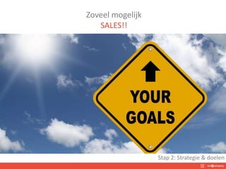 Zoveel mogelijk
SALES!!
Stap 2: Strategie & doelen
 