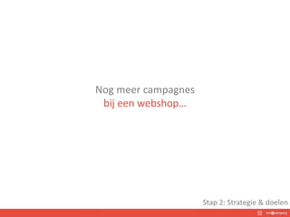 Nog meer campagnes
bij een webshop…
Stap 2: Strategie & doelen
 